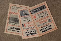 3x Wales Postwar Rugby Programmes (3): Issues from Cardiff for Scotland, 1948 and for England