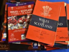 Collection of Wales v Scotland rugby programmes at Cardiff or Murrayfield 1956 - 2017 (56): Issues