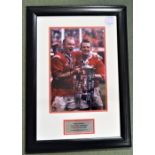2005 Martyn Williams Signed Wales Grand Slam Ltd Edition Photo,: Celebrations with the trophy on the