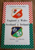 1959 England and Wales v Scotland and Ireland Twickenham Jubilee Rugby Programme: Classic cover to
