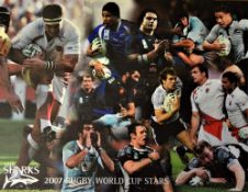 2007 Sale Sharks Giant Canvas rugby print, RWC Rugby Stars: A fine large painting, 32" x 24" x 1.