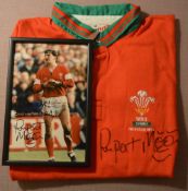 1995 Rupert Moon Signed Match-prepared Wales No. 17 Rugby Jersey & pic (1994), both signed (2):