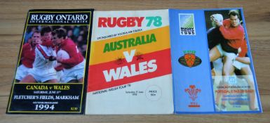 Wales Away Rugby Programmes (3): v Australia 2nd Test 1978 (Sydney); v Portugal RWC Qualifier