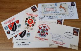 6x Rugby Philatelic First Day Covers inc Signed: 2007, Centenary of Cardiff RFC beating S Africa