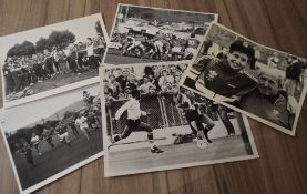 Rugby Press photographs, Wales at the 1987 World Cup etc: 4x good crisp unusual b/w 8.5" x 6.25"