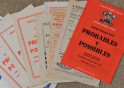 9x WRU Trial rugby programmes 1955 - 1986: Final Trial 1955, First Trial 1959, First Trial 1962,