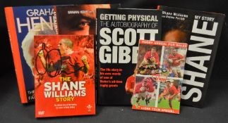 Wales Related Signed Rugby Book Selection (6): Autobiographies by Scott Gibbs & Shane Williams & DVD