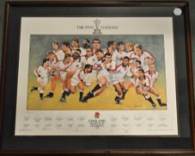 1995 England Grand Slam Rugby Champions large signed Ltd Edition Print: accurate and attractive
