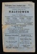 1947 Birmingham League Challenge Cup Final Wellington Town v Halesowen match programme 22 March