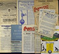 Collection of 1940's programmes to include 1945/1946 Charlton Athletic v Fulham, v Millwall,