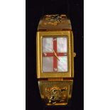 The Cross of St George Men's watch with mother of pearl face and gold plated strap created