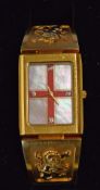 The Cross of St George Men's watch with mother of pearl face and gold plated strap created