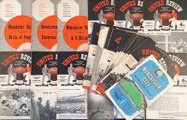 1957/1958 Manchester Utd home match programme collection to include nos. 1-7, 10-19, 21-30, also has
