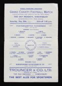 1944 Charity football match programme Wolverhampton Wanderers v Shropshire Sportsmans XI at