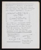 1977/1978 Greengate United v Manchester United Charity fund match programme 15 February 1978, b&w