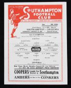 1945/1946 War League South match programme Southampton v Swansea Town 19 January 1946, single sheet.