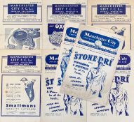 Selection of Manchester City home programmes to include 1946/1947 Birmingham City, 1947/1948,