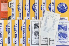 1977/1978 Southport final league season to include Tranmere Rovers (FLC) single sheet, Hull City,