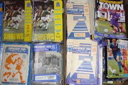 Shrewsbury Town Football Programme Selection from 1970s onwards includes homes and aways, some