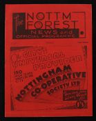 1935/1936 Nottingham Forest v Norwich City match programme 10 April 1936. Good.