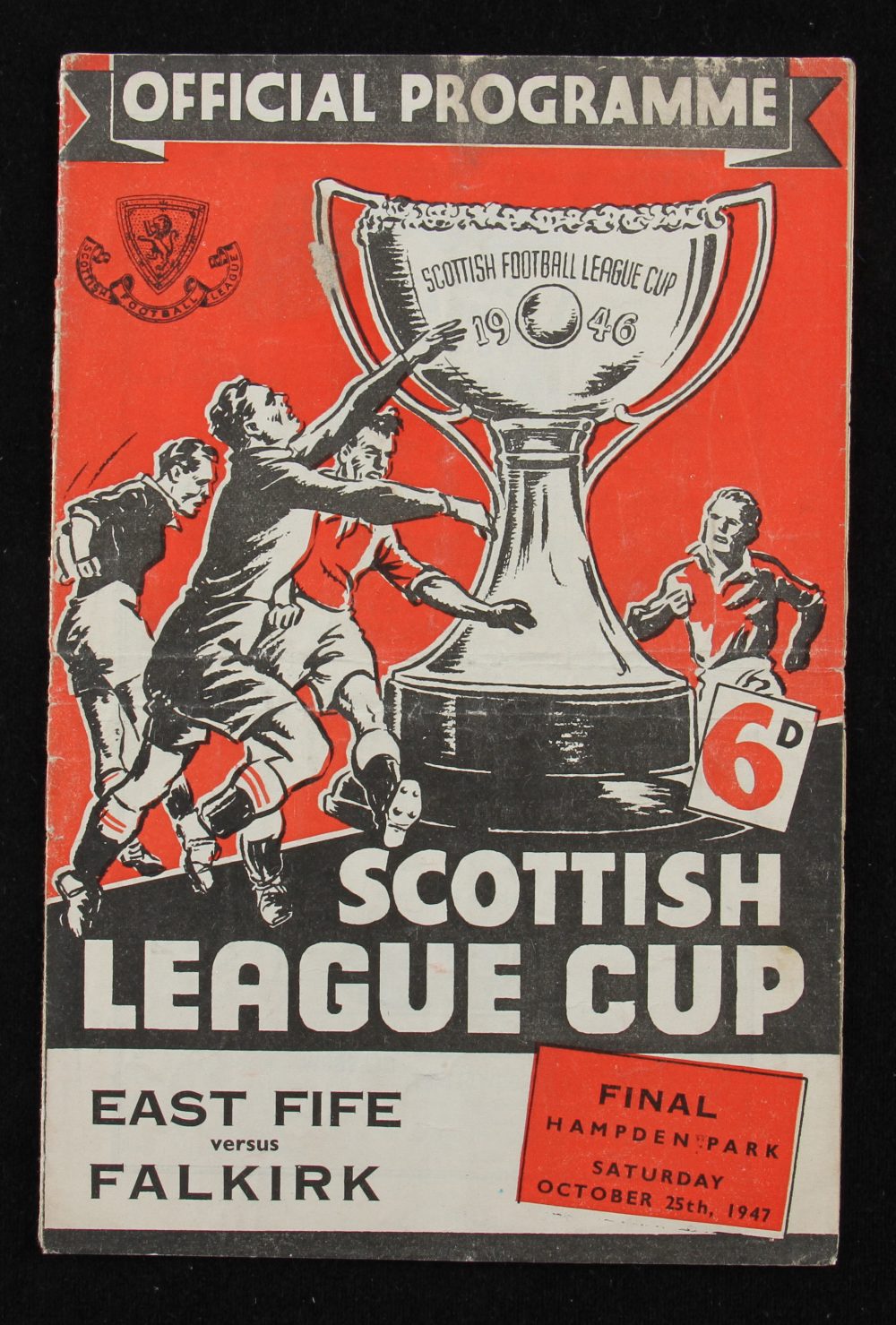 1947 Scottish league cup final East Fife v Falkirk match programme 25 October 1947 at Hampden Park