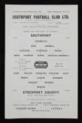 1945/1946 War League Southport v Stockport County football programme 22 December 1945, single