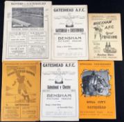 1952/1953 Gateshead match programmes homes Chesterfield, Chester and aways Wrexham, Hull City (FAC),