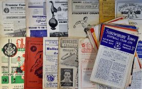 Selection of mixed football programmes to include 1946/1947 Wolves v Preston NE, 1947/1948 Blackpool