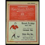 Pre-War 1937/1938 Liverpool v Blackpool match programme 9 April 1938. Very Good, no writing.