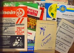 Collection of British Club match programmes v foreign Clubs to include Liverpool aways 1967 Malmo,