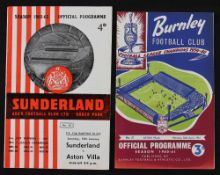 Football League Cup semi-final match programmes to include 1960/1961 Burnley v Aston Villa, 1962/