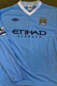 Manchester City 2012/2013 player shirt 'V' neck with long sleeves, Barclays Premier League sleeve