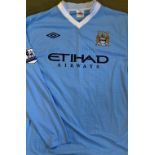 Manchester City 2012/2013 player shirt 'V' neck with long sleeves, Barclays Premier League sleeve