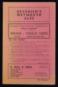 194/1946 Southern Section Cup match programme Swindon Town v Torquay Utd 22 April 1946, 4 pager.