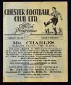 1933/1934 Chester v Southport match programme 5 May 1934. Good.