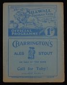 1937/1938 Millwall v Cardiff City match programme 16 April 1938. Fair-Good.