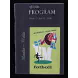 1958 World Cup Mexico v Wales football programme date 11 June 1958 in Stockholm match programme.