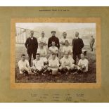 1912/1913 B & W Shrewsbury Town official team photograph laid down to cardboard; season 1912/1913