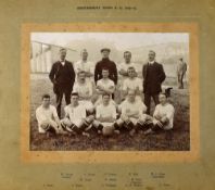 1912/1913 B & W Shrewsbury Town official team photograph laid down to cardboard; season 1912/1913