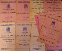1946/1947 Dulwich Hamlet home programmes to include Clapton, Corinthian Casuals, Ilford,