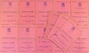 1949/1950 Dulwich Hamlet home match programmes to include Wycombe Wanderers, Woking, Wembley,