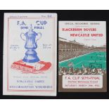 FA Cup semi-final match programmes 1950/1951 Newcastle United v Wolverhampton Wanderers, 1951/1952