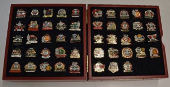 Manchester United Danbury Mint Victory badge / pin collection in original display cabinet complete