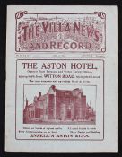 1923/1924 Aston Villa v Huddersfield Town match programme 30 April 1924 at Villa Park. Good.
