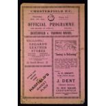 Pre-War 1930/1931 Chesterfield v Tranmere Rovers match programme 1 January 1931 at the Recreation