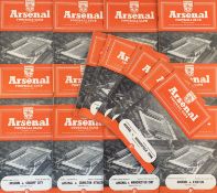 Season 1954/1955 Arsenal home football programmes to include v Cardiff City (FAC), Chelsea,