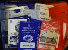 Selection of Sheffield United and Sheffield Wednesday Football Programmes from 1950s onwards in