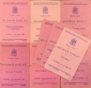 1947/1948 Isthmian League Dulwich Hamlet match programmes v Walthamstow Avenue, Tufnell Park, St.