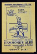 1945/1946 War League North Bradford Park Avenue v Barnsley match programme 13 February 1946. Team