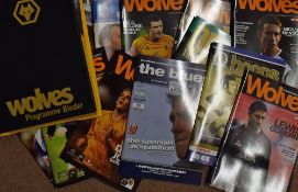 Wolverhampton Wanderers match programmes, homes and aways, contained in official Wolves binders,